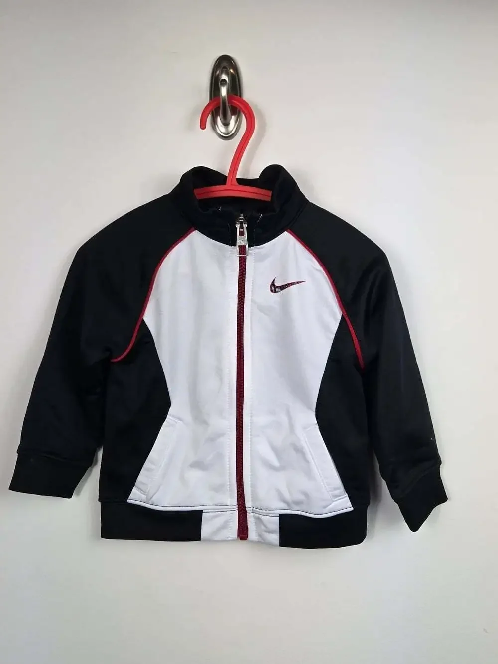 Nike Toddler Track Jacket Black White Red Zip Up Athletic Jacket 12M